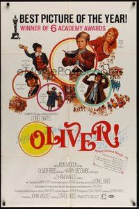 7r603 OLIVER Academy Award 1sh '68 Charles Dickens, Mark Lester, Shani Wallis, Carol Reed!