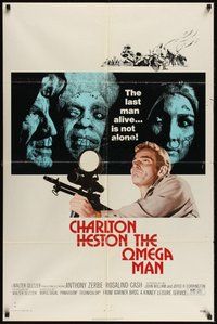 7r604 OMEGA MAN 1sh '71 Charlton Heston is the last man alive, and he's not alone!