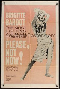 7r612 ONLY FOR LOVE 1sh '63 Roger Vadim's La Bride sur le cou, Brigitte Bardot, Please, Not Now!