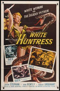 7r622 OUTLAW SAFARI 1sh R57 great artwork of super sexy White Huntress vs deadly python!