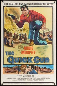 7r670 QUICK GUN 1sh '64 art of cowboy Audie Murphy in the raw rampaging fury of the West!