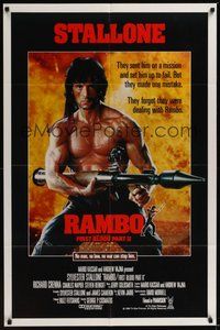 7r677 RAMBO FIRST BLOOD PART II int'l 1sh '85 no man, no law, no war can stop Sylvester Stallone!