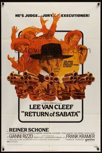 7r686 RETURN OF SABATA 1sh '72 cool art of Lee Van Cleef with bizarre pistol!