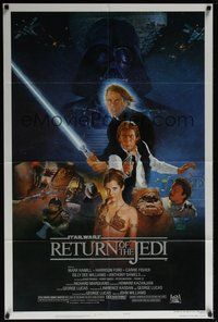 7r689 RETURN OF THE JEDI style B 1sh '83 George Lucas classic, Mark Hamill, Harrison Ford, Sano art