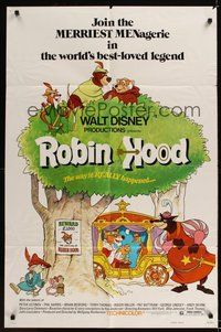 7r696 ROBIN HOOD 1sh '73 Walt Disney's cartoon version, the way it REALLY happened!