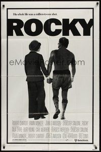 7r699 ROCKY 1sh '77 Sylvester Stallone, Talia Shire, Burgess Meredith, boxing classic!