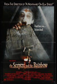 7r728 SERPENT & THE RAINBOW 1sh '88 directed by Wes Craven, don't bury me, I'm not dead!