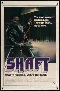 7r739 SHAFT 1sh '71 classic image of Richard Roundtree, Shaft's his name, Shaft's his game!