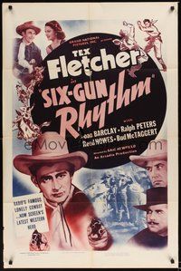 7r757 SIX-GUN RHYTHM 1sh '39 Tex Fletcher, Joan Barclay, Sam Newfield western!
