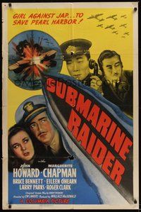7r804 SUBMARINE RAIDER 1sh '42 Yanks heroically saving Pearl Harbor from the Japanese!
