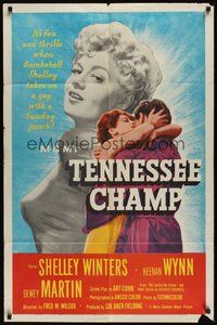 7r834 TENNESSEE CHAMP 1sh '54 Bombshell Shelley Winters, Keenan Wynn, Dewey Martin, boxing!
