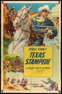 7r841 CHARLES STARRETT stock 1sh '52 art of Charles Starrett by Glenn Cravath, Texas Stampede