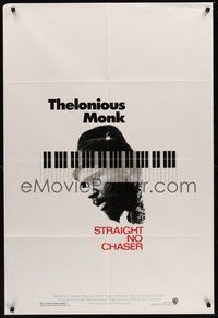 7r846 THELONIOUS MONK: STRAIGHT, NO CHASER 1sh '89 Clint Eastwood produced jazz bio!