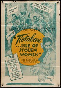 7r862 TICTABAN ISLE OF STOLEN WOMEN 1sh '50s sexy native women, islands gripped by lust & terror!