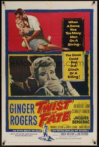 7r903 TWIST OF FATE 1sh '54 sexy dame Ginger Rogers has too many men on a string!