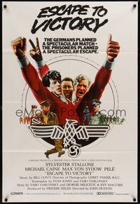 7r929 VICTORY int'l eagle 1sh '81 John Huston, Stallone, Caine & Pele, Escape to Victory!