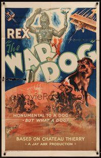 7r944 WAR DOG 1sh '32 cool action artwork, Rex the wonder dog