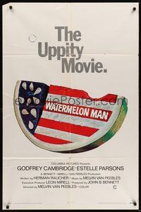 7r948 WATERMELON MAN int'l 1sh '70 patriotic watermelon artwork, the uppity movie!