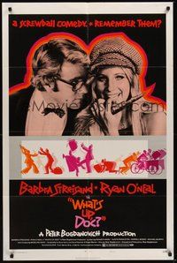 7r955 WHAT'S UP DOC style B 1sh '72 Barbra Streisand, Ryan O'Neal, directed by Peter Bogdanovich!
