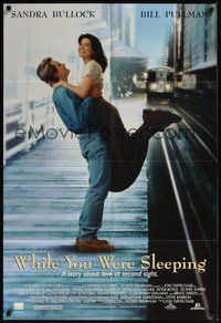 7r959 WHILE YOU WERE SLEEPING DS 1sh '95 Sandra Bullock, Bill Pullman, Jon Turteltaub!