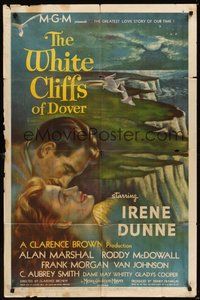 7r962 WHITE CLIFFS OF DOVER style C 1sh '44 Irene Dunne & Alan Marshal in the greatest love story!