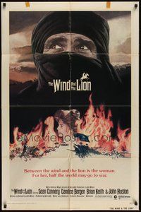 7r975 WIND & THE LION 1sh '75 art of Sean Connery & Candice Bergen, directed by John Milius!