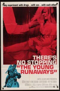 7r997 YOUNG RUNAWAYS 1sh '68 Patty McCormack, they experiment with drugs!