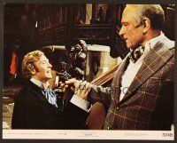 7s237 SLEUTH color 11x14 still #6 '72 close up of Laurence Olivier pointing gun at Michael Caine!