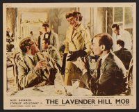 7s473 LAVENDER HILL MOB English LC '51 Charles Crichton, Alec Guinness looks up at Audrey Hepburn!