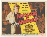 7s013 ACCUSED OF MURDER TC '57 Vera Ralston with fur holding gun, she battled for life & love!