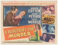 7s034 BLUEPRINT FOR MURDER TC '53 no one deserved to die more than sexy bad Jean Peters!