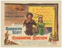 7s040 COMANCHE STATION TC '60 Randolph Scott, Nancy Gates, Budd Boetticher, wanted poster design!