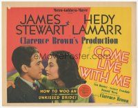 7s041 COME LIVE WITH ME TC '41 James Stewart shows how to woo sexy unkissed bride Hedy Lamarr!