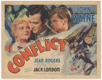 7s042 CONFLICT TC '36 John Wayne romancing & punching, from the novel by Jack London!