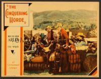 7s328 CONQUERING HORDE LC '31 Richard Arlen, 2 men & Fay Wray pointing rifle behind barricade!