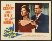 7s329 COUNTRY GIRL LC #3 '54 close up of William Holden holding Grace Kelly's shoulders!