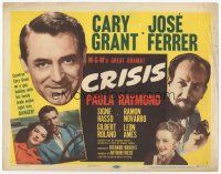 7s044 CRISIS TC '50 great headshot of Cary Grant, plus Paula Raymond & Jose Ferrer!