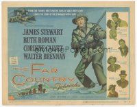 7s055 FAR COUNTRY TC '55 cool art of James Stewart with rifle, directed by Anthony Mann!