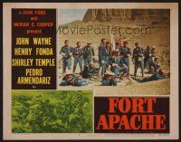 7s389 FORT APACHE LC #2 '48 great image of cavalry officer John Wayne with his men in desert!