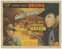 7s071 GHOST RIDER TC '43 close up of Johnny Mack Brown with gun & sheriff Raymond Hatton!