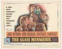 7s073 GLASS MENAGERIE TC '50 Jane Wyman thinks she loves Kirk Douglas, Tennessee Williams!
