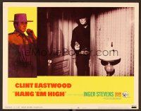 7s421 HANG 'EM HIGH LC #1 '68 close up of Clint Eastwood standing in doorway pointing gun!