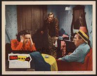 7s515 NO WAY OUT LC #2 '50 Richard Widmark looks puzzled that Linda Darnell is shocked!