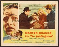 7s525 ON THE WATERFRONT LC '54 directed by Elia Kazan, bloodied Marlon Brando on docks!