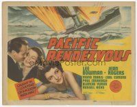 7s128 PACIFIC RENDEZVOUS TC '42 Lee Bowman is caught in a love trap of a modern Mata Hari!