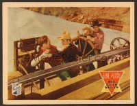 7s564 RED RIVER VALLEY LC '36 close up of Gene Autry & Smiley fighting bad guys on dam!