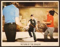 7s566 RETURN OF THE DRAGON LC #2 '74 classic scene where Bruce Lee beats entire gang one-by-one!