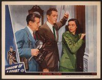 7s585 SHADOW OF A DOUBT LC R46 Alfred Hitchcock, Wallace Ford & Macdonald Carey with Teresa Wright!