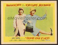 7s602 SOME LIKE IT HOT LC #3 '59 Billy Wilder, best close up of Tony Curtis & Jack Lemmon in drag!