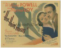 7s011 THIN MAN TC '34 close up of William Powell holding Myrna Loy + cool shadow artwork!